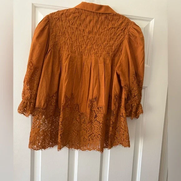Anthropologie Victorian sheer lace blouse - Picture 6 of 10